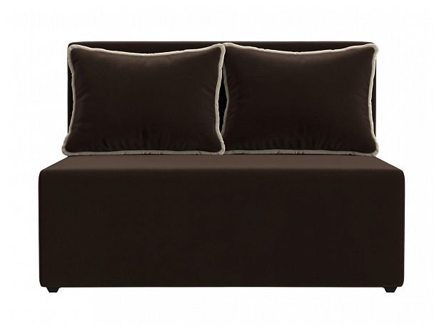 Диван прямой Лагуна (полностью микровельвет кор, кант микровельвет беж) - Вид 2