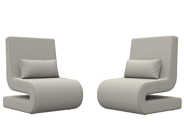 Кресло Волна (2 шт.) Рогожка бежевый - Вид 1