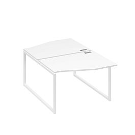 Рабочая станция каркас QUATTRO (2х120) столы Техно A4 А4 Б4 189 БП белый премиум / металлокаркас белый - Фото предпросмотра