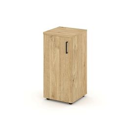 Стайл Проджект Шкаф низкий узкий SN.STU-301(L) Тиквуд Светлый/Черный Ручки 400*400*833 - Фото предпросмотра