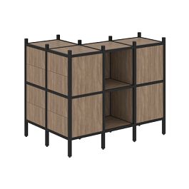 Loft Угловой внешний стеллаж наборный VR.L-51 Дуб аризона/Чёрный металл 862*1278*1047 - Фото предпросмотра