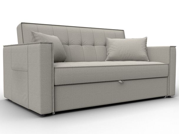 Диван прямой Лига-104 (140) Рогожка бежевый - Вид 1