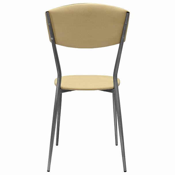 Стул для столовых, кафе, дома РС23, серебристый каркас, экокожа бежевая - Вид 7