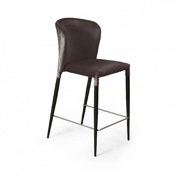 Стул полубарный Albert, бархат антрацит 14/опора конус - Вид 1