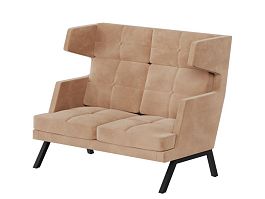 Aldo Диван двухместный высокий с декором из пуговиц ALDB-02 Timless 020/Металл Черный 1430*960*1180 - Фото предпросмотра