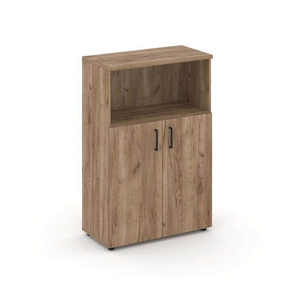 Стайл Проджект Шкаф средний широкий SN.STS-201 Дуб Табак/Черный Ручки 796*400*1203 - Вид 1