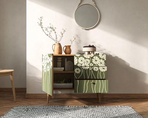 Комод Berber три ящика и дверка арт BB34/Print_53 - Вид 2