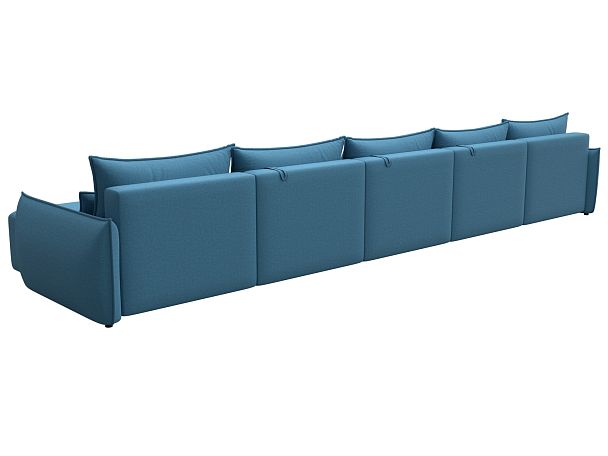 Диван п-образный Лига-051 НПБ МегаЛонг Рогожка голубой - Вид 5