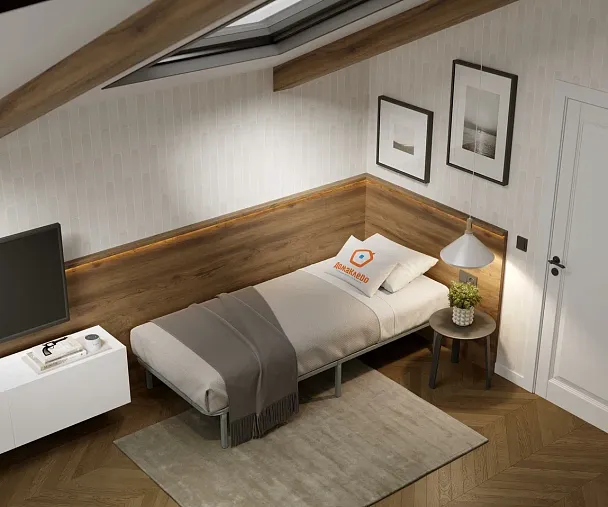 Кровать - подиум металлическая София 1200*2000, цвет серый - Вид 4