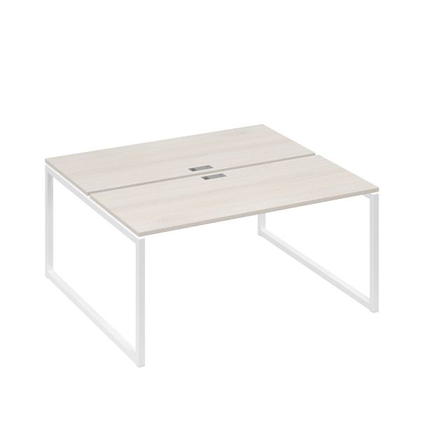 Рабочая станция (2х160) с опорами QUATTRO A4 А4 Б4 175 БП дуб / металлокаркас белый - Вид 1