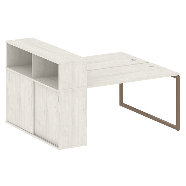 Metal System Quattro Р. ст. с шкафом-купе на О-образном м/к 40БО.РС-СШК-2.3 Т Дуб наварра/Мокко металл 1810*1475*1098 - Вид 1