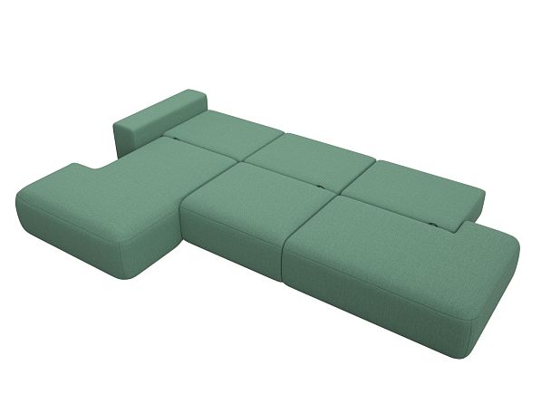 Диван угловой Лига-036 НПБ Модерн Лонг левый угол Рогожка зеленый - Вид 10