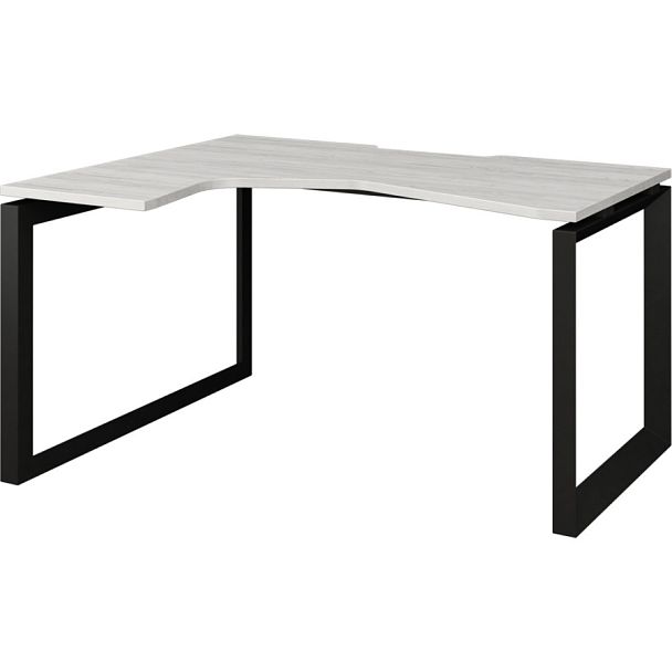 Стол эргономичный левый на металлокаркасе НТМП.О-040.ЛВ Сосна винтер/Антрацит 1400x1000x750 Аргентум-МП - Вид 1