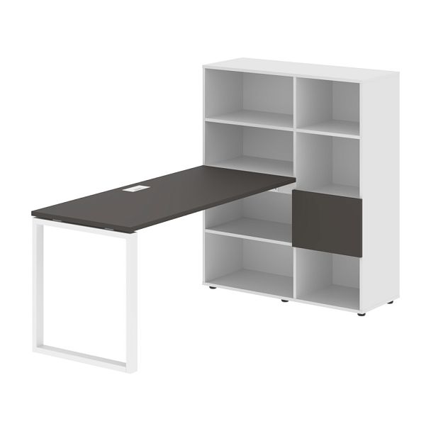 Стол-стеллаж EQRST 1115 Мокко/Белый/Белый 1990х1120х1355 EDIS - Вид 1