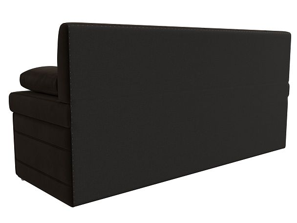 Кухонный прямой диван Лео (полностью микровельвет коричневый) - Вид 6