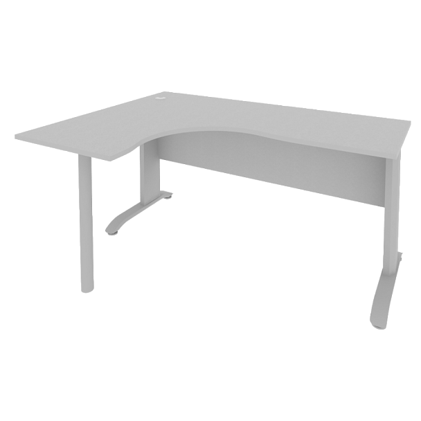 Riva Metal-L Стол криволинейный левый ПЛ.СА-4 (L) Серый/Тёмно-серый металл 1600*1200*750 - Вид 1