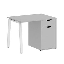 Home Office Стол письменный VR.SP-3-98.1.A Серый/Белый металл 980*720*750 - Фото предпросмотра