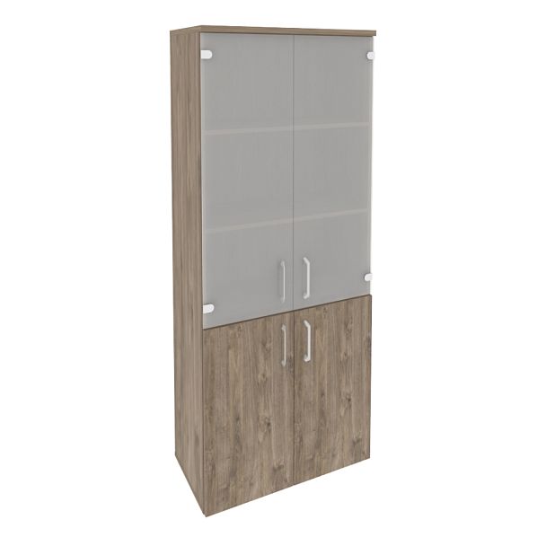 Onix Шкаф высокий широкий O.ST-1.2 Тиквуд темный 800*420*1977 - Вид 1