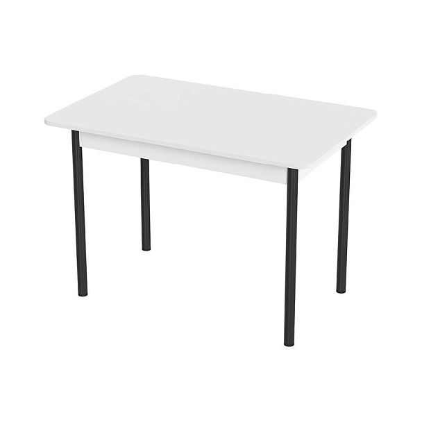 Стол Лион 1 ЛДСП (Подстолье прямое черное) НЕ ВЫБИРАТЬ Белый матовый - Вид 1