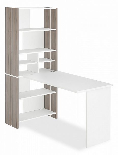 Стол компьютерный Домино Лайт СТЛ-ОВХ+С120Прям без тумбы Белый/Нельсон - Вид 1