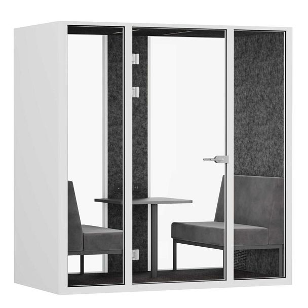 SoundCube RV QUATTRO з/с-стекло  SDC-2.2-GL Белый/Морская Галька/Серый/Антрацит/Прозрачный/Серый 2200*1470*2278 - Вид 1