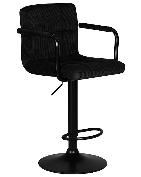 Стул барный DOBRIN KRUGER ARM BLACK (черный вельвет (LAR-E2041-52)) - Вид 2