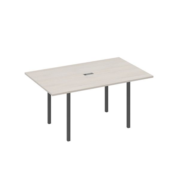 Стол для переговоров 160 прямой на каркасе DUE A4 А4 Б2 121 БП дуб / металлокаркас антрацит - Вид 1