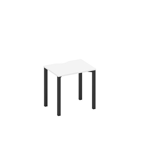 Стол письменный на металлокаркасе, столешница с вырезом Space+ А1 ЧР 001.2 БП белый премиум / черный гладкий - Вид 1