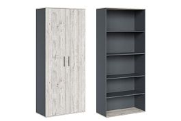 Шкаф для бумаг закрытый Zion Light 90x42x207 дуб нордик - Фото предпросмотра