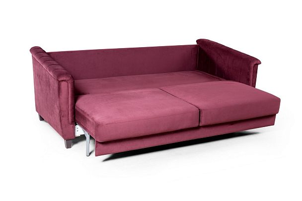 Amsterdam диван-кровать трехместный прямой, велюр красный - Вид 6