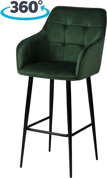 Комплект барных поворотных кресел Мони К, Confetti deep forest/черный, 2 шт. - Вид 1