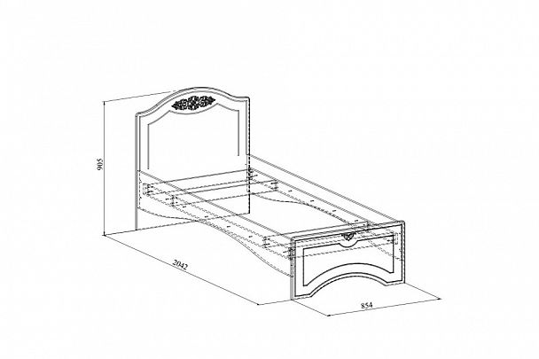 Кровать односпальная Ассоль плюс АС-26 - Вид 3