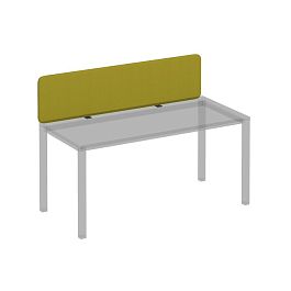 Экран настольный фронтальный тканевый, с кронштейнами для стола 160 Комфорт КФ МР С 866 LN17 фисташковый / металлокаркас серый - Фото предпросмотра