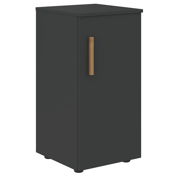 Шкаф колонка с глухой малой дверью (R) и топом FLC 40.1(R) Черный графит/Черный графит 404х429х818 - Вид 1