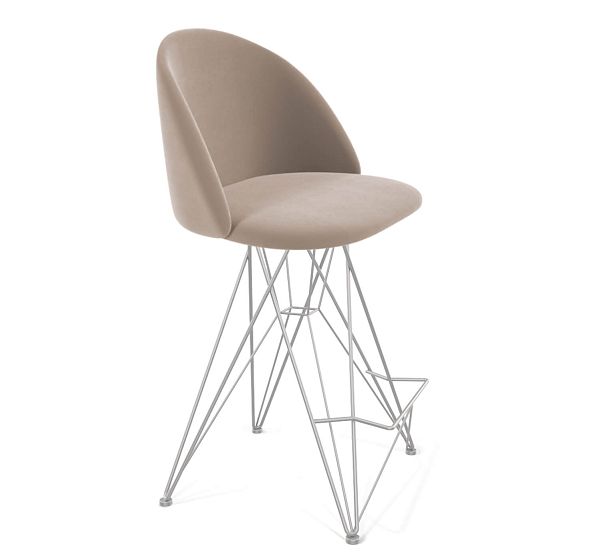 Стул полубарный Sheffilton SHT-ST35/S66-1 латте/хром лак - Вид 2