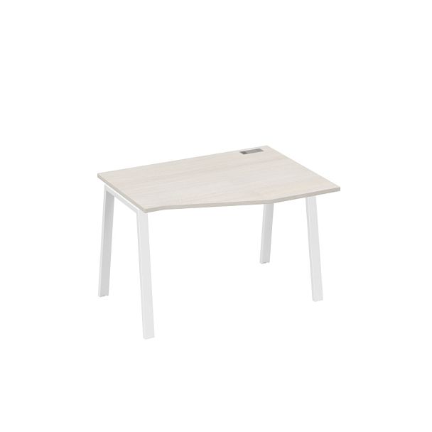 Стол эргономичный правый "Техно" на металлокаркасе TRE A4 А4 Б3 062 БП дуб / металлокаркас белый - Вид 1