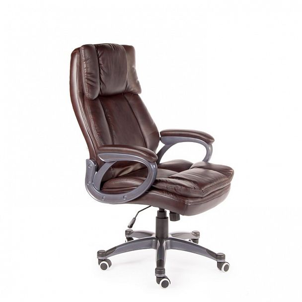 Кресло Мэдисон / (brown) серый пластик / темно-коричневая экокожа - Вид 4