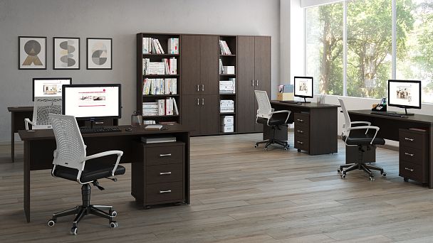 Тумба с раздвижными фасадами Trend 147x43x75 тёмный дуб - Вид 4