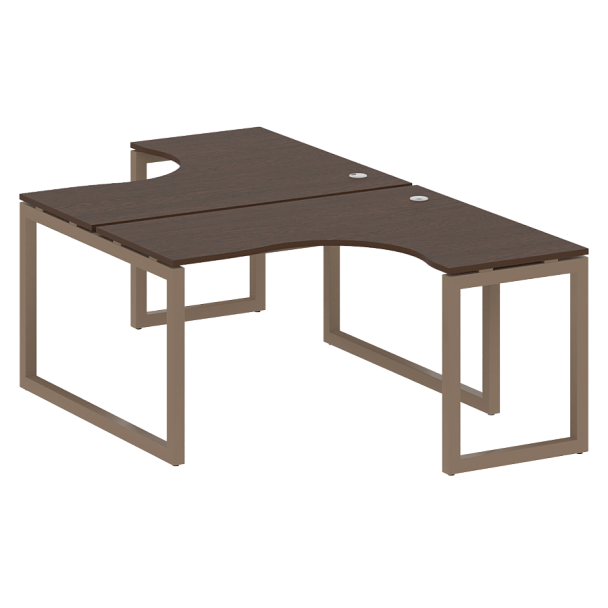 Metal System Quattro Р. ст. криволинейная на О-образном м/к 50БО.РАС-СА-2.3 Венге/Мокко металл 1400*2435*750 - Вид 1