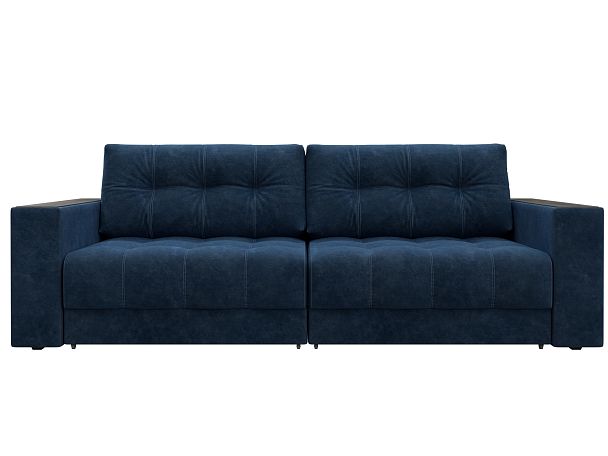 Диван прямой с декором Лига-049 НПБ Велюр синий - Вид 2