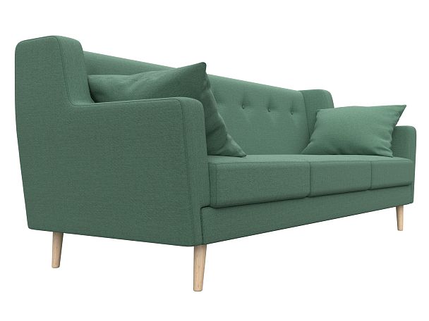 Диван кухонный прямой Брайтон 3 Рогожка зеленый - Вид 3