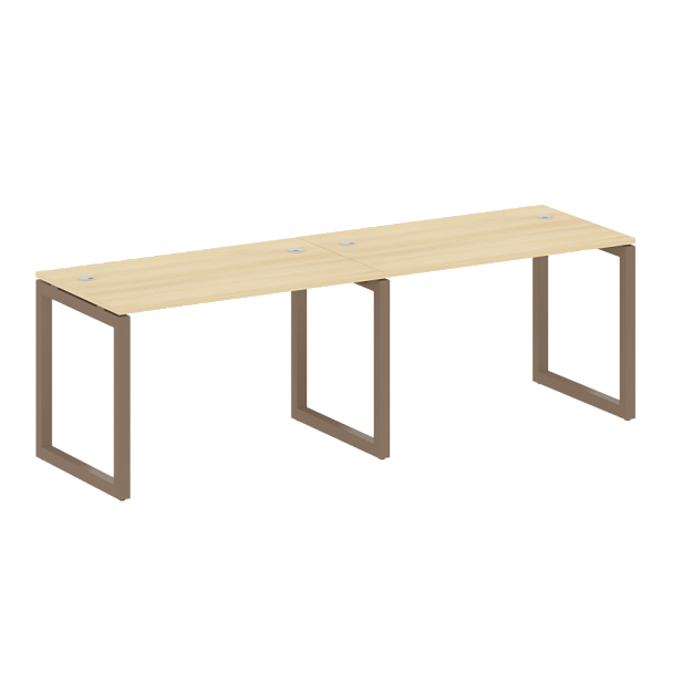 Metal System Quattro Р. ст. на 2 раб. места на О-образном м/к 50БО.СМ-2.2 Акация/Мокко металл 2400*720*750 - Вид 1