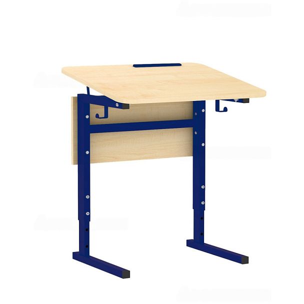 Стол ученический 115Рп, 1-местный, регулир. высота и наклон столешницы 0-10° на прямоугольной трубе (м/к Красный, Синий, Зеленый), гр.5-7 - Вид 1