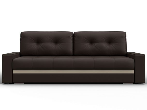 Диван прямой с декором Лига-096 НПБ Экокожа бежевый - Вид 2