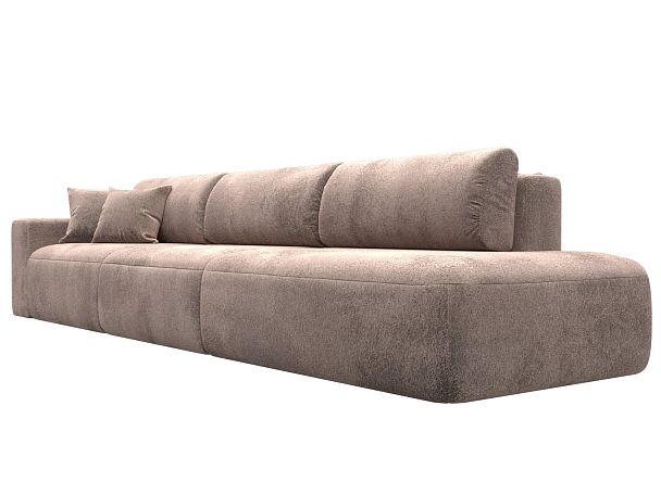 Диван прямой Лига-036 НПБ Модерн Лонг подлокотник слева Велюр бежевый - Вид 3