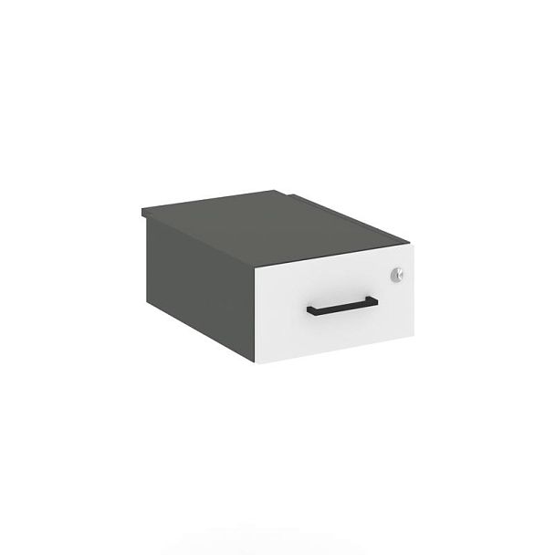 Стайл Проджект Тумба с одним ящиком SN.TP-023 Антрацит/Антрацит/Белый/Черный Ручки 343*607*176 - Вид 1