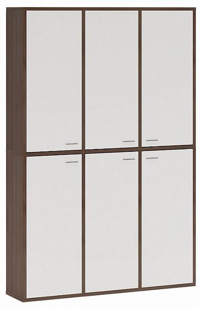 Шкаф книжный Домино СУ(ш3в2)+6ФГ Белый/Шамони - Вид 1