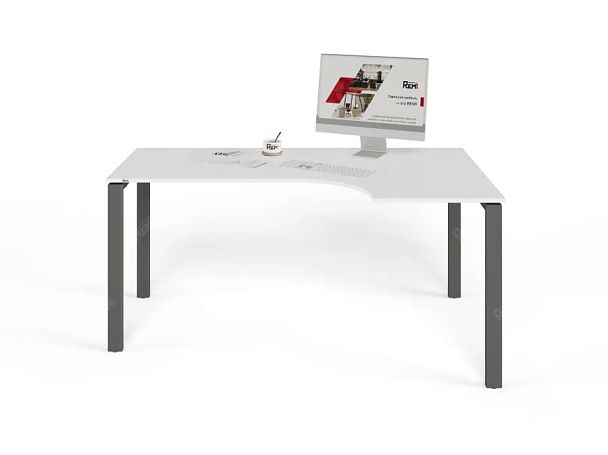 UNITY РМСУ9-16R БЕЛЫЙ Стол на металлокаркасе угловой правый 1600х900х750 - Вид 2