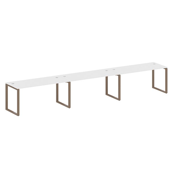 Metal System Р. ст. на 3 раб. места на О-образном м/к БО.СМ-3.4 Белый/Мокко металл 4800*720*750 - Вид 1