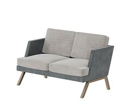 Aldo Диван двухместный ALD-02L Storm 022/Storm 017/Металл Капучино 1430*875*890 - Фото предпросмотра